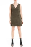 Max Studio Faux Suede Sleeveless Minidress In Loden