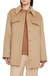 Vince Wool Blend Shirt Jacket In Camello