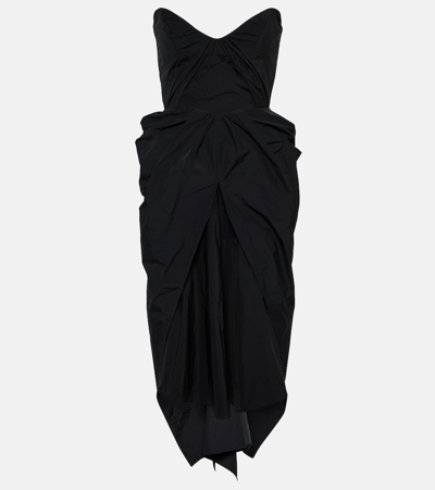 Maticevski Fincher Draped Bustier Midi Dress In Black