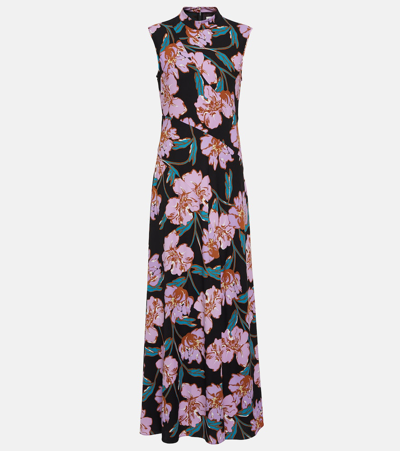 Diane Von Furstenberg Edie Floral Maxi Dress In Black