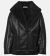 Acne Studios Shawl-collar Leather Biker Jacket In Black