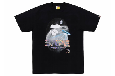 Pre-owned Bape Moon Photo Ape Head Tee Black