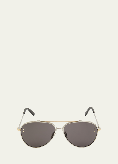 Dior Cd Diamond A1u Sunglasses In Shiny Palladium/s