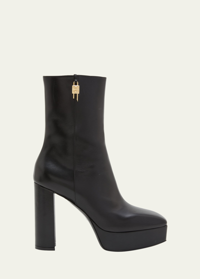 Givenchy G Lock Platform Ankle Boots In Black