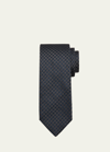 Charvet Men's Check Silk Tie In Black Pattern