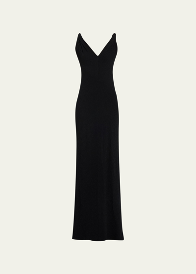 Givenchy Column Gown With Pearlescent Chain Detail In Black