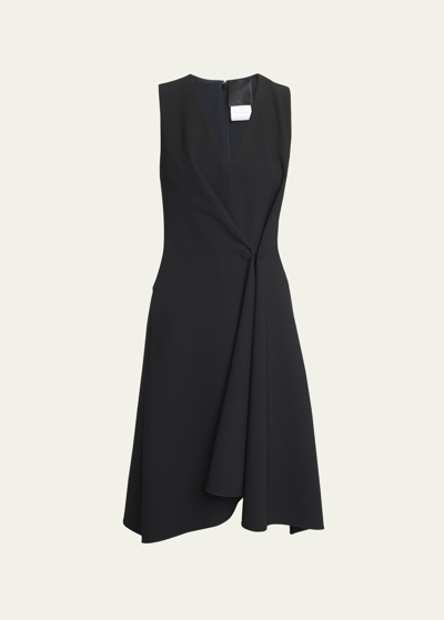 Givenchy Wrap Dress With Side Draped Detail In Black