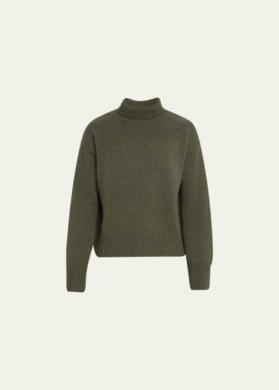Givenchy Men's Oversized Cashmere Turtleneck Sweater In Green
