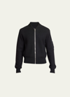 Givenchy Wool Logo Lettering Bomber Jacket In Black