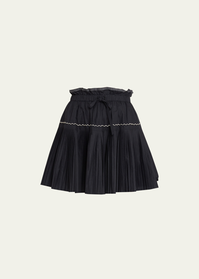 ULLA JOHNSON ERIKA PLEATED POPLIN MINI SKIRT