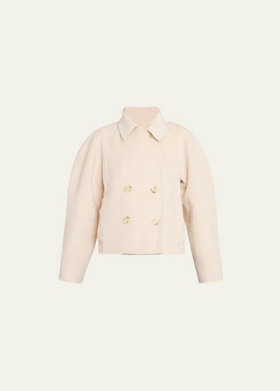 Ulla Johnson Coralie Cropped Wool-blend Jacket In Bone