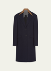 PRADA SINGLE-BREASTED CASHMERE WOOL COAT WITH COLLAR