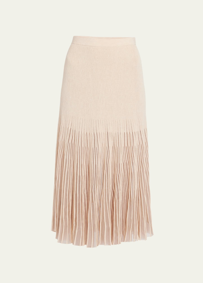 ULLA JOHNSON EMILIA SUNBURST KNIT MIDI SKIRT