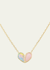 GEMELLA JEWELS 18K YELLOW GOLD SWEETHEART ETHIOPIAN AND PINK OPAL NECKLACE