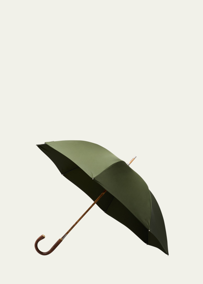 Davek Men's Savile Wood-handle Umbrella In Green
