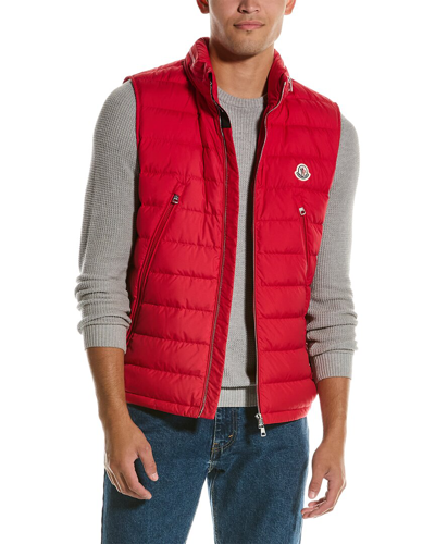 Moncler Down Vest In Red