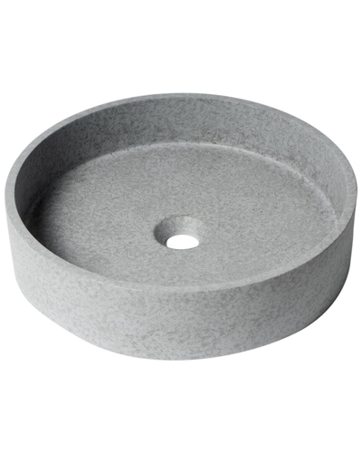 Alfi 17in Round Solid Concrete Gray Matte Above Mount Bathroom Sink In Grey
