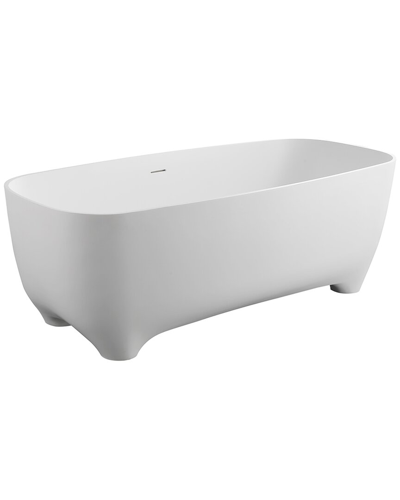 Alfi 67in White Matte Solid Surface Resin Bathtub