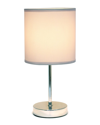 Lalia Home Creekwood Home Nauru 11.81 Traditional Petite Metal Stick Bedside Table Desk Lamp In Silver