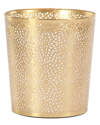 Cosmoliving By Cosmopolitan Gold Metal Small Waste Bin With Laser Carved Floral Design In Gold