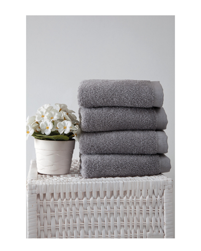 Ozan Premium Home Horizon Hand Towels Set Of 4 In Grey