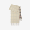 Burberry Check Cashmere Reversible Scarf In Stone