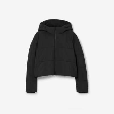 Burberry Cropped Nylon Quilted Jacket In Black