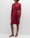 Skin Coleen Pima Cotton Jersey Robe In Deep Red