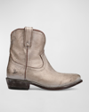 FRYE BILLY LEATHER SHORT WESTERN BOOTS