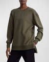 Varley Charter Side-zip Crewneck Sweatshirt In Olive Night