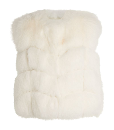 Yves Salomon Off-white Lamb Fur Vest In Rose