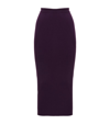 Alexander Mcqueen Ribbed Pencil Skirt In Night Shade