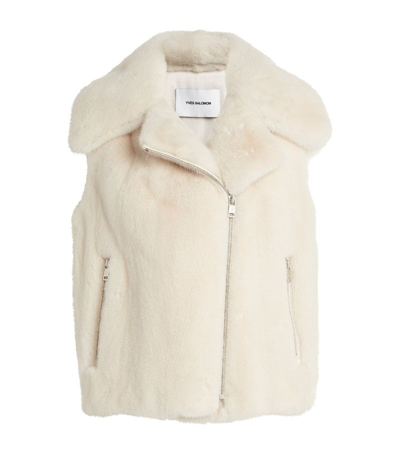 Yves Salomon Mink Gilet In White