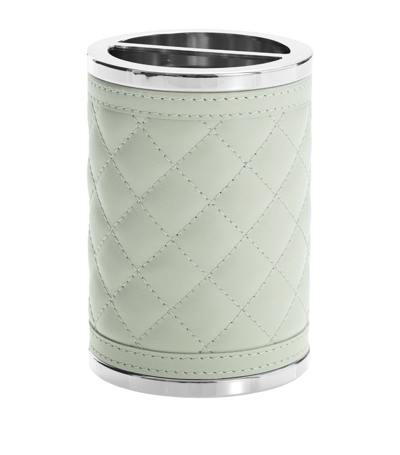 Riviere Quilted Elba Diamonds Toothbrush Holder In Green