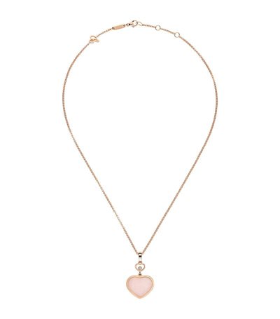 Chopard Rose Gold, Opal And Diamond Happy Hearts Pendant
