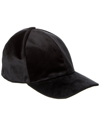 Surell Accessories Velvet Baseball Cap In Black