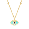 Rs Pure By Ross-simons Italian 14kt Yellow Gold Evil Eye Necklace With Multicolored Enamel In Multi
