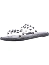 Wild Pair Ginnie Womens Double-band Slip On Flat Sandals In White