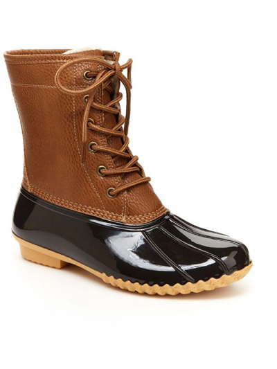 JBU BY JAMBU MAPLEWOOD WOMENS FAUX LEATHER LACE-UP RAIN BOOTS