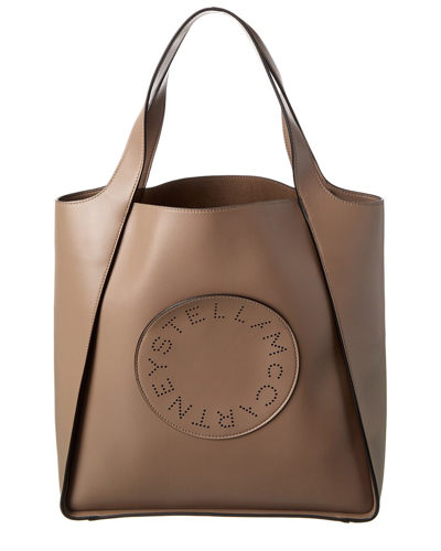 Stella Mccartney Medium Stella Logo Tote Bag In Beige