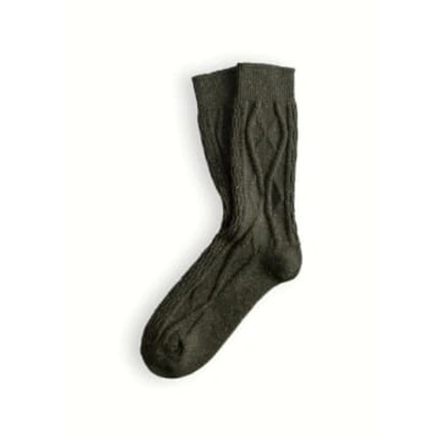Thunders Love Wool Collection Braid Green Socks