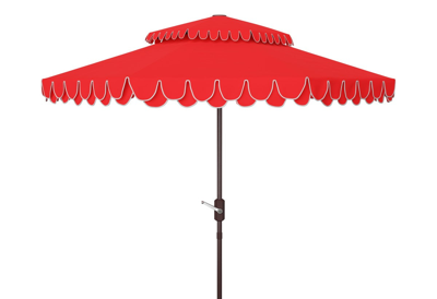 Safavieh Elegant Valance 9ft Double Top Umbrella