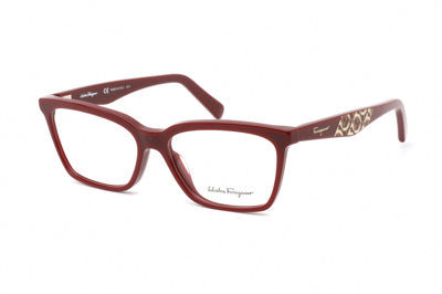 Ferragamo Sf2904 601 Rectangular Eyeglasses 55 Mm In Red