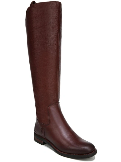 Franco Sarto Meyer Womens Leather Zipper Knee-high Boots In Brown