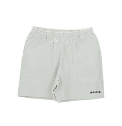 Balenciaga Logo Detailed High Waist Shorts In Dirty White/black