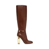 Fendi Brown Leather Delfina Boots In Marron