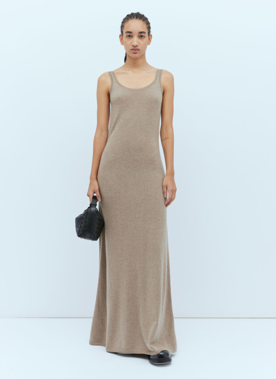 Max Mara Straight Hem Sleeveless Dress In Sand