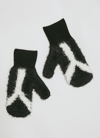 Y-3 Fuzzy Logo Gloves In Black