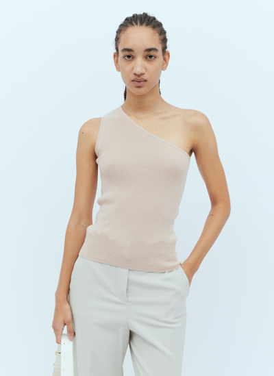Max Mara One-shoulder Knit Top In Pink