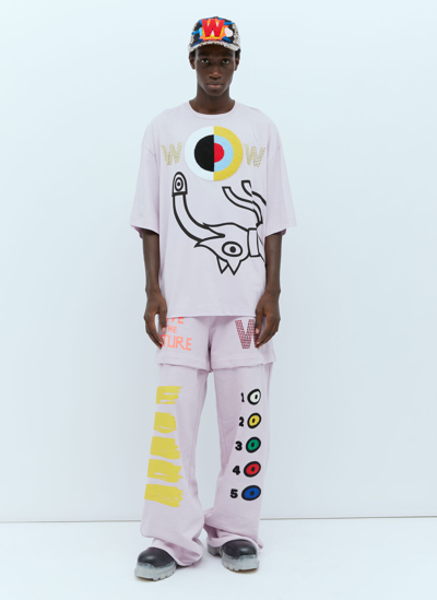 Walter Van Beirendonck Target Oversized T-shirt In Lilac